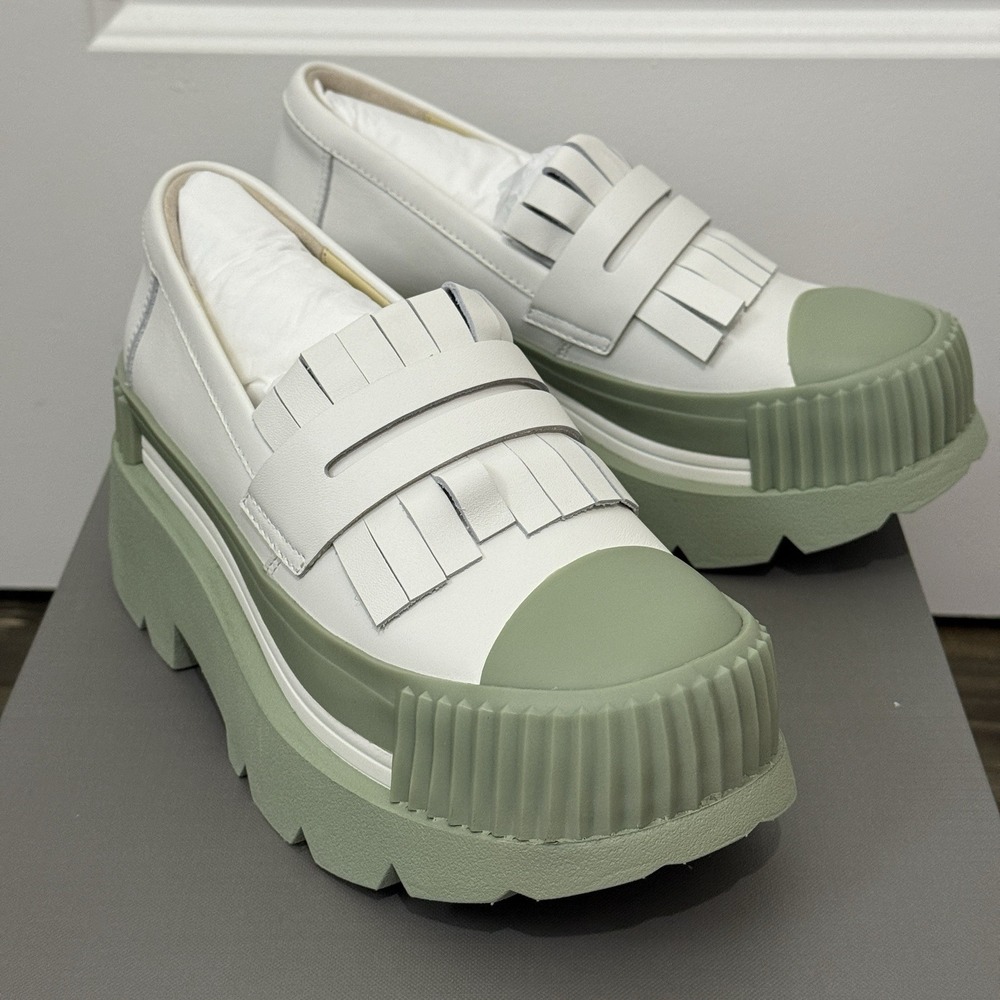 4CCCCEES Women's Leather Esker Round Toe Loafers Size EU 35  US 5‎ Platforms